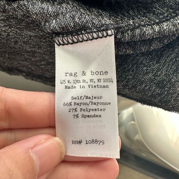 Rag & Bone‎ Grey Marled Short Sleeve Lightweight Shirt Rayon Knit Stretch sz XXS - Picture 5 of 7